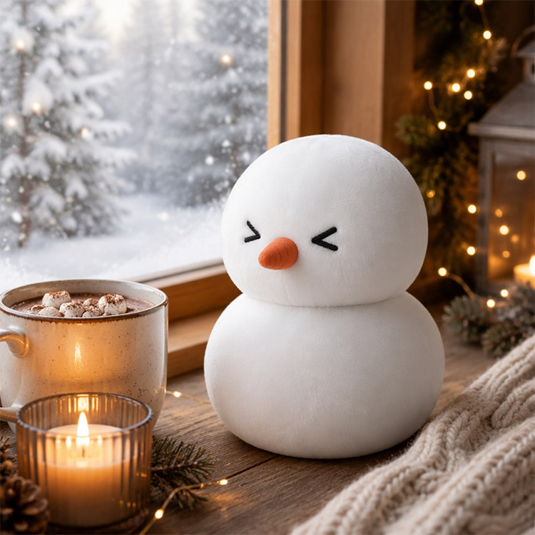 Peluche palla di riso glutinoso con pupazzo di neve di Natale