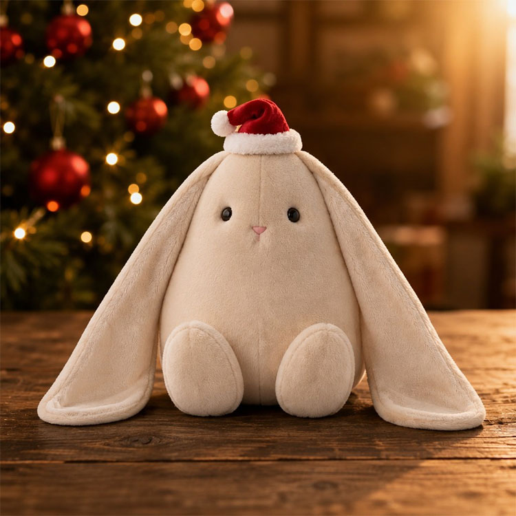 Peluche coniglietto a goccia di Natale