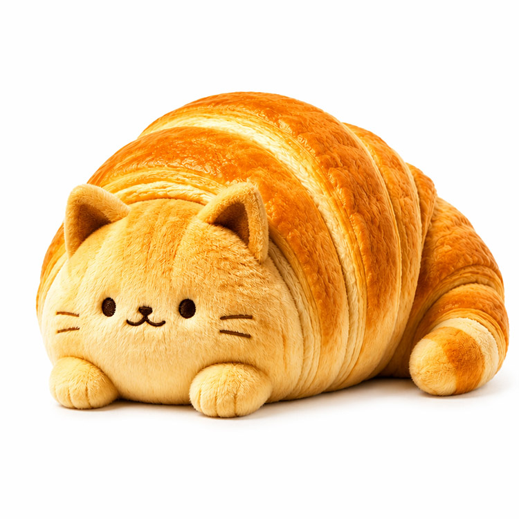 Peluche gatto croissant