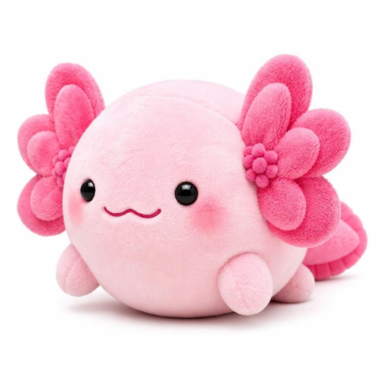 Peluche Axolotl in stile geometrico