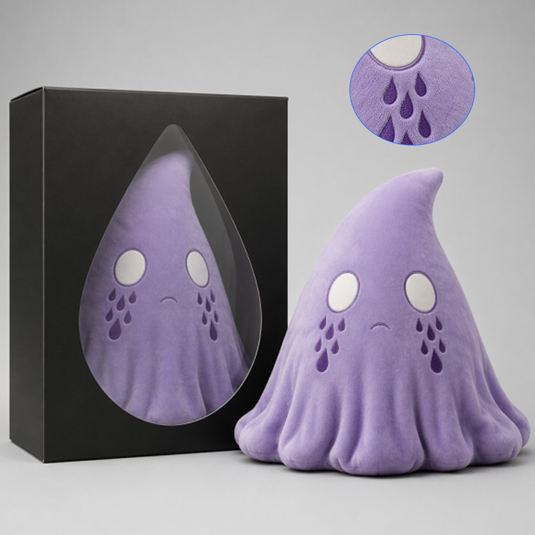 Purple Sad Spooky Ghost Stuffed Toy
