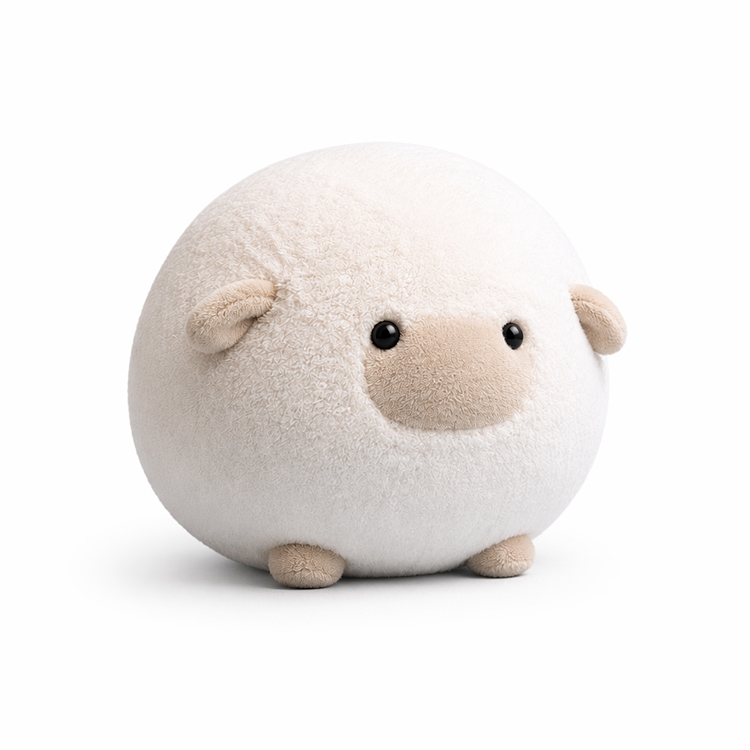 Peluche pecora rotonda stile Marshmallow