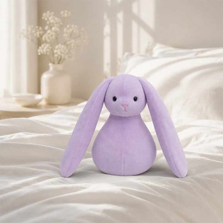 Peluche coniglietto con orecchie cadenti viola
